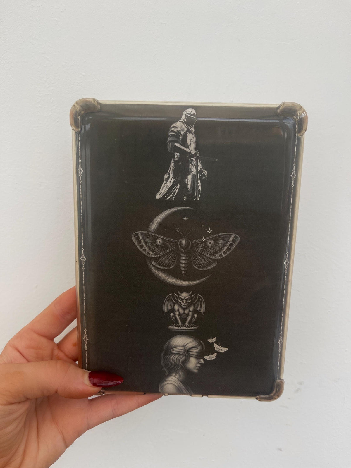 The Knight and the Moth Inspired Kindle Insert | Fantasy Book Lover Gift, Clear Case Kindle Accessory