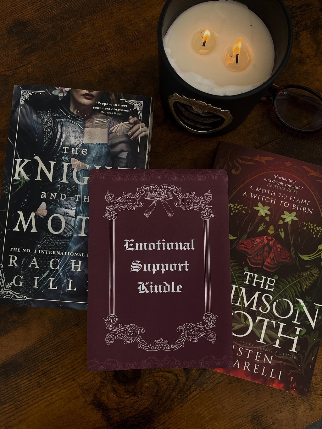 Emotional Support Kindle Insert | Gothic Book Lover Gift, Clear Case Accessory