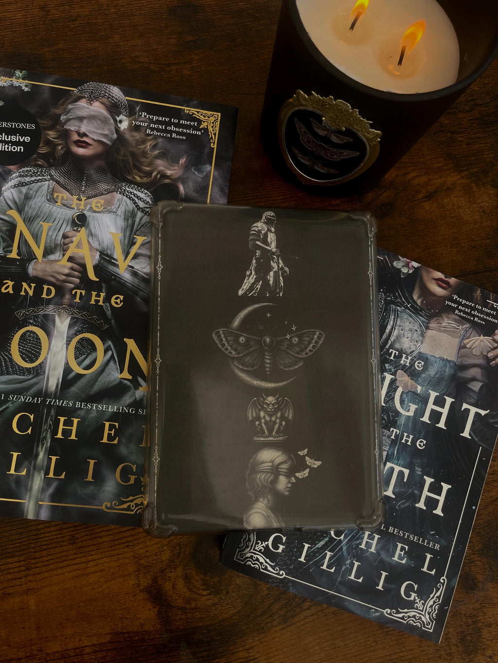 The Knight and the Moth Inspired Kindle Insert | Fantasy Book Lover Gift, Clear Case Kindle Accessory
