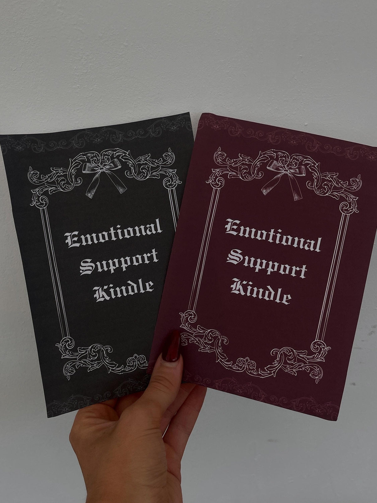 Emotional Support Kindle Insert | Gothic Book Lover Gift, Clear Case Accessory