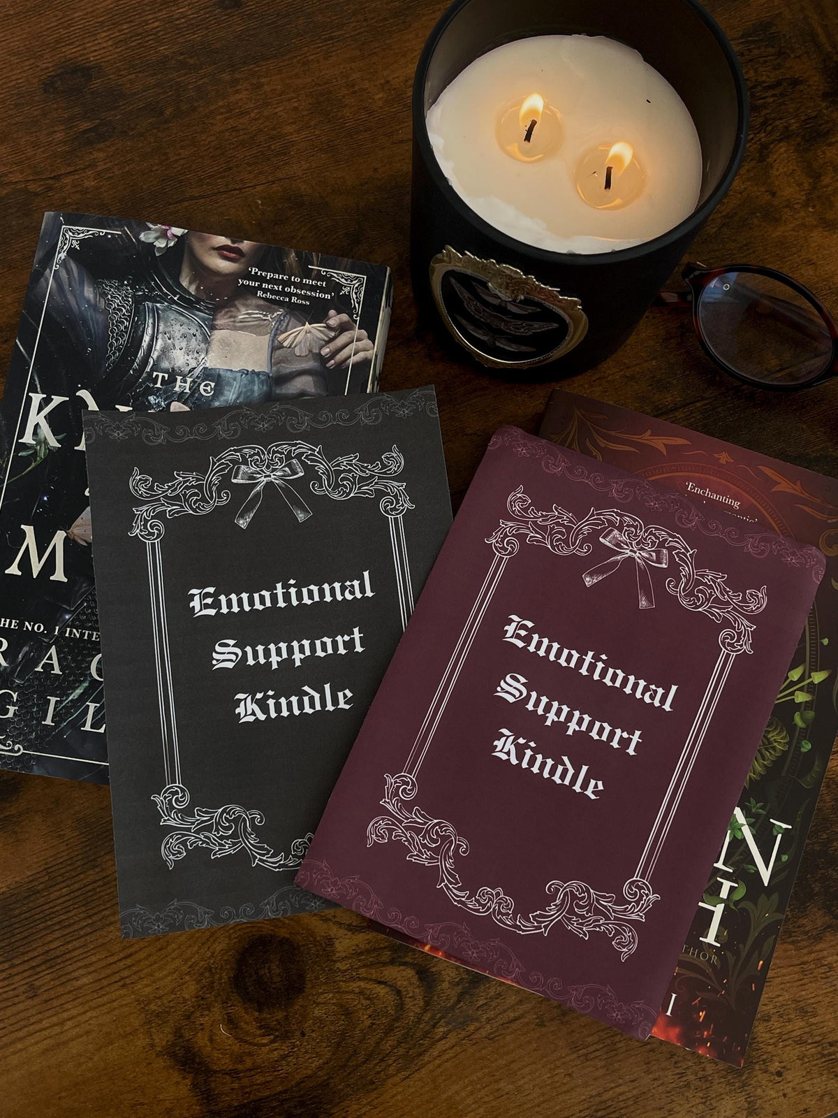 Emotional Support Kindle Insert | Gothic Book Lover Gift, Clear Case Accessory